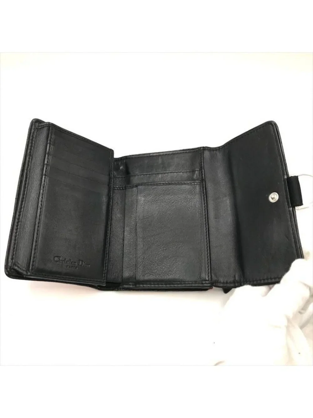 Dior Hardcore Trifold Canvas Leather Compact Wallet